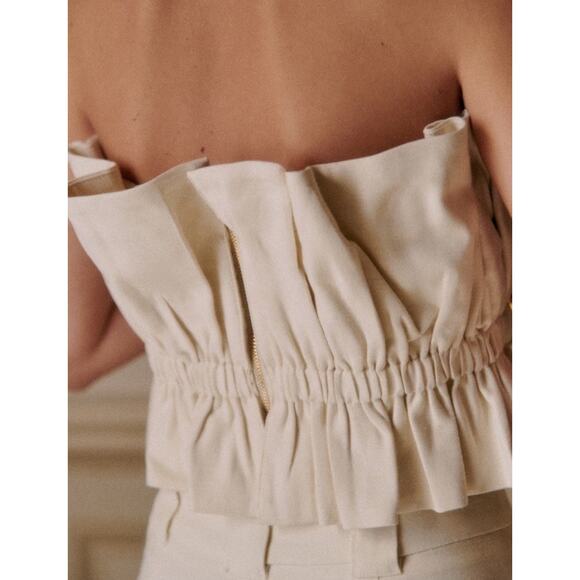 Sézane Editions Gioia Blouse Size 40 US Sz 8 Top Ecru White - Picture 3 of 13